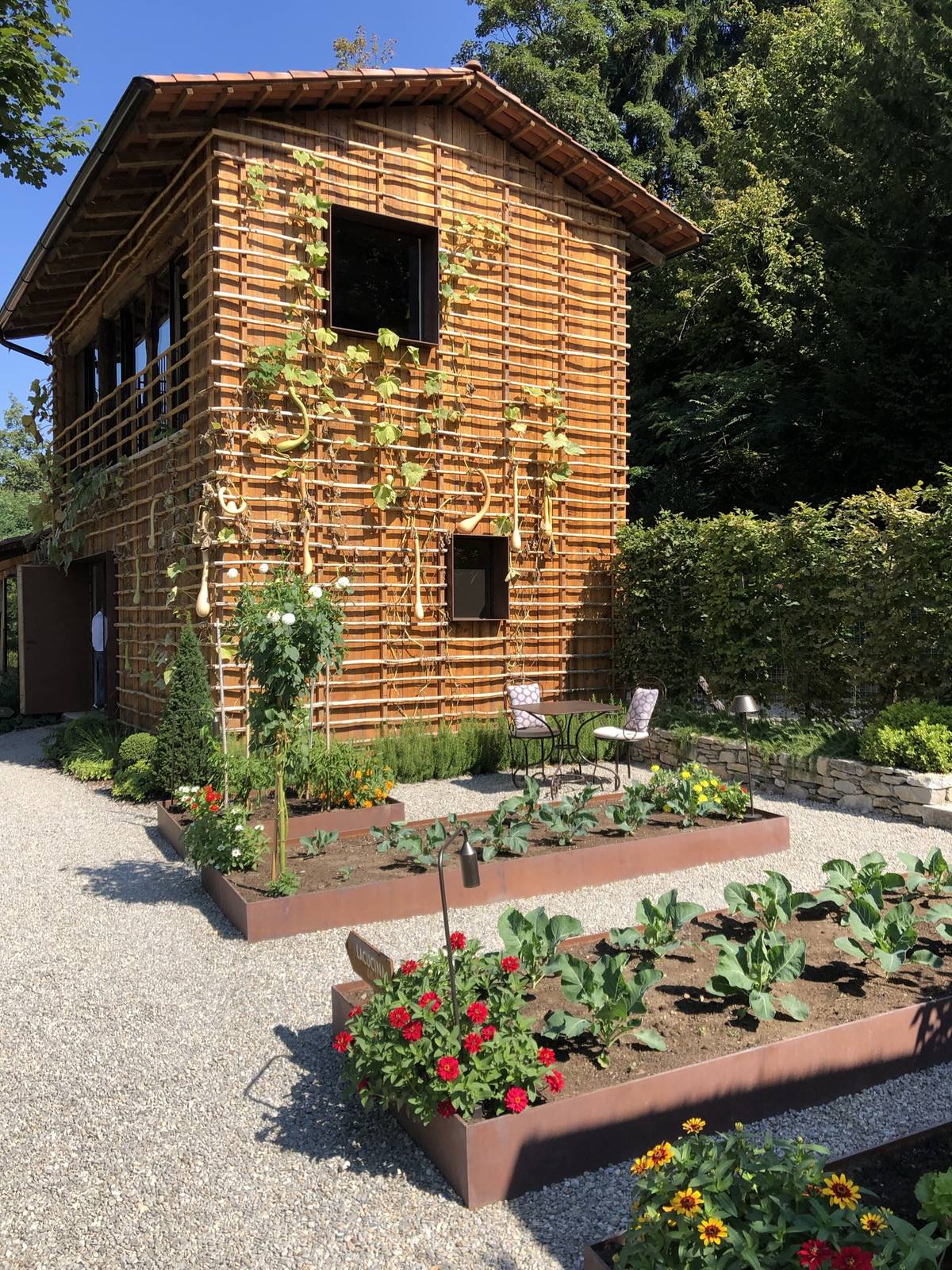 La Darbia — l'orto biologico davanti alla casa in legno